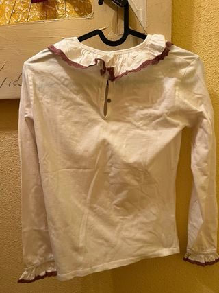 Camisa niña cuello volante
