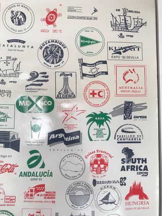 Cartel Sellos Pabellones Expo'92 Sevilla