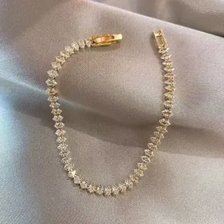Pulsera circonitas lujo mujer oro blanco