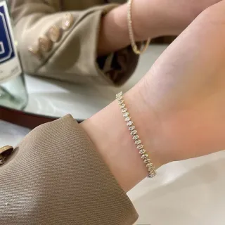 Pulsera circonitas lujo mujer oro blanco