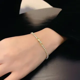 Pulsera circonitas lujo mujer oro blanco