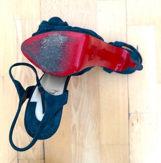 Christian Louboutin Zapatos Tacón Azul Petróleo