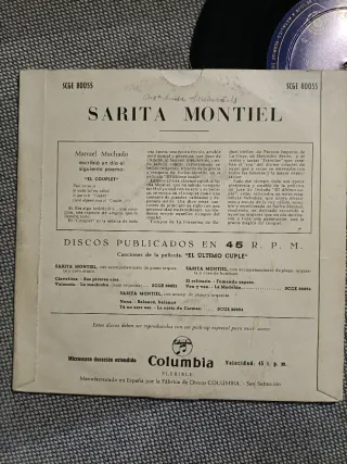 Lote 2 Vinilos Sarita Montiel El Último Cuplé
