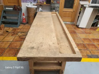 Banco de carpintero antiguo 210x65x88