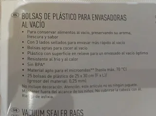 Máquina Envasadora Lidl Silvercrest + Bolsas