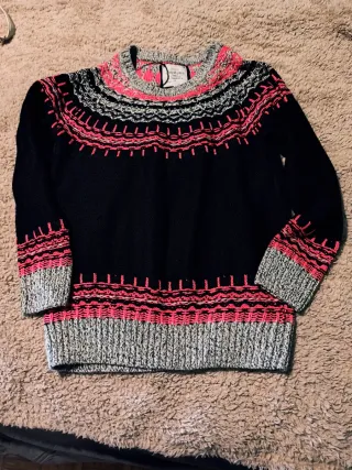 Maglione donna nero e fucsia