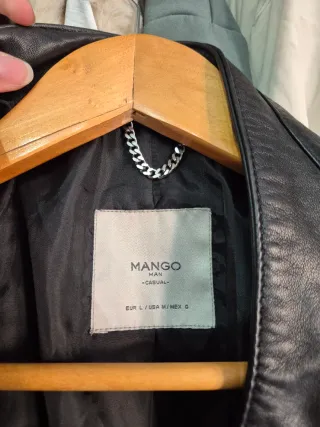 Chaqueta Biker Piel Mango Man Talla L