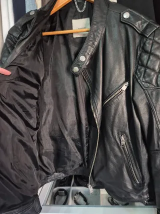 Chaqueta Biker Piel Mango Man Talla L