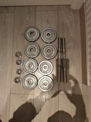 Juego de Mancuernas Acero Cromado