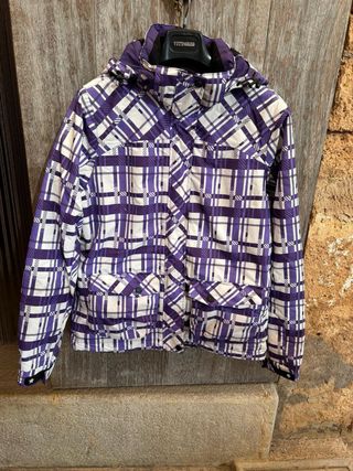 Chaqueta de esquí a cuadros morada Talla M