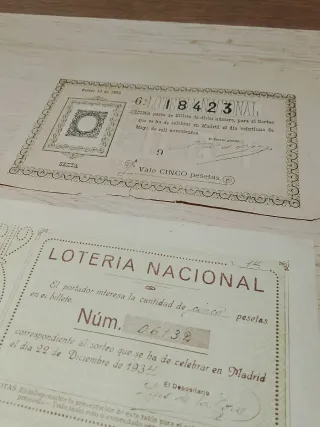 Lotería Nacional Billetes Antiguos