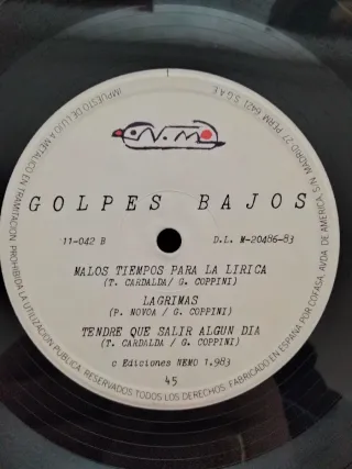Vinilo Golpes Bajos (1983)