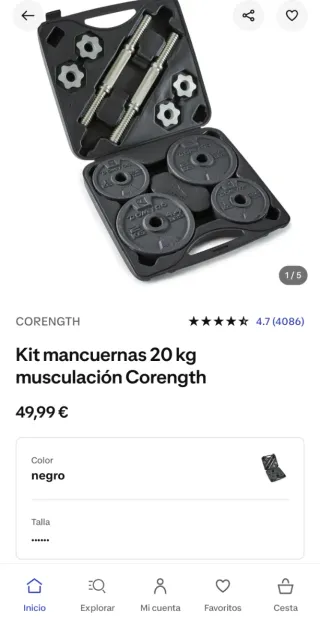 Juego de Pesas Cromadas con Maletín