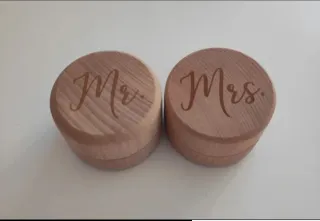 Cajitas portaalianzas Mr & Mrs madera SOLO ENVIO