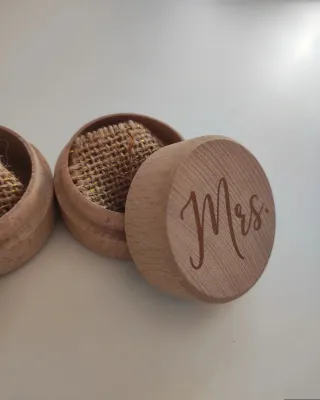 Cajitas portaalianzas Mr & Mrs madera SOLO ENVIO