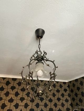 Lámpara de techo vintage metal y cristal