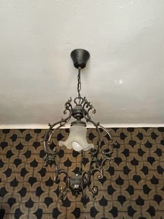 Lámpara de techo vintage metal y cristal