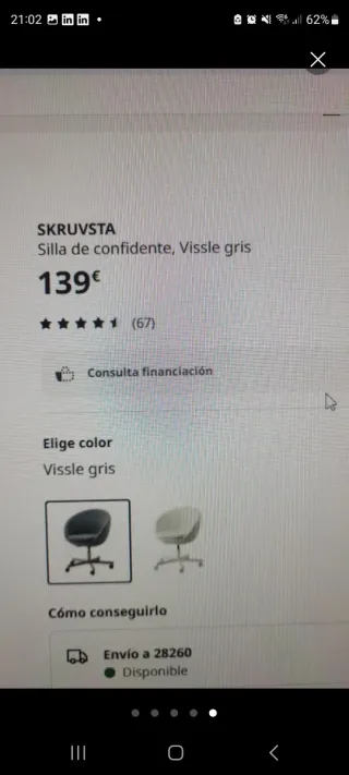 Conjunto mesa escritorio y silla