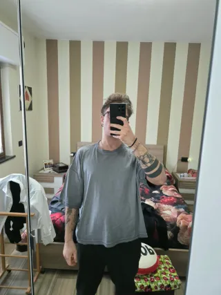 Maglia Hollister Crop Fit Grigia Taglia M