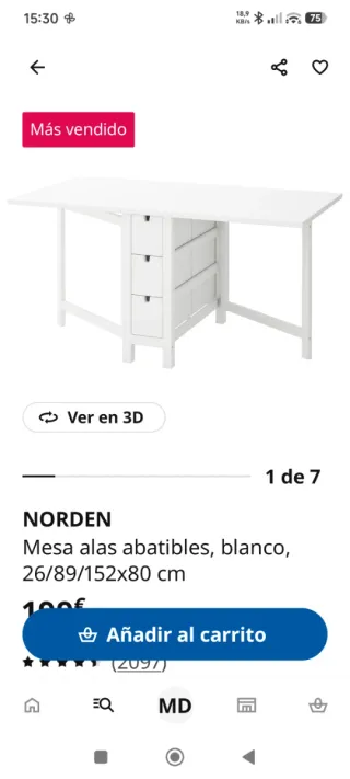 Mesa de comedor plegable norden ikea
