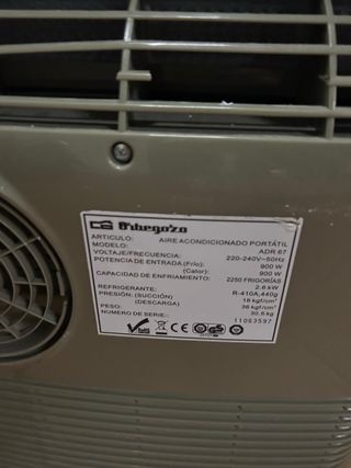 Orbegozo Aire Acondicionado Portátil Beige