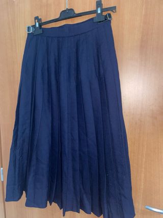 Gonna lunga lana blu regolabile