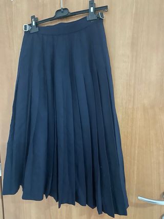 Gonna lunga lana blu regolabile