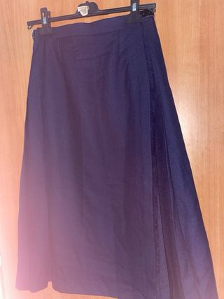 Gonna lunga lana blu regolabile