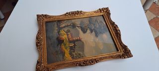 Pietro Angelini Dipinto a olio incorniciato che ra