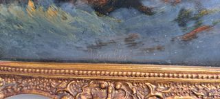 Pietro Angelini Dipinto a olio incorniciato che ra