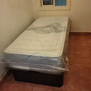 Canapé cama individual blanco y negro