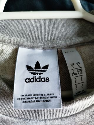 Sudadera Adidas Unisex Talla L Gris