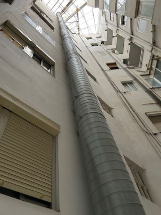 Tubo chimenea 500mm con filtro y codo