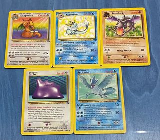 Cartas pokémon RARAS fossil y jungle inglés