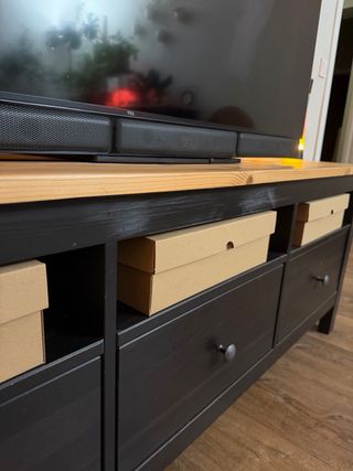 Mueble TV Ikea Hemnes Negro/Madera