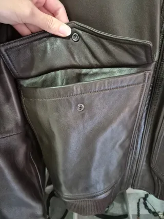 Chaqueta Piel Mango Man Talla L Marrón