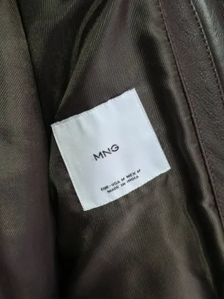 Chaqueta Piel Mango Man Talla L Marrón