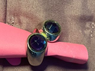 Anillo Plata Vintage Cristal Azulmarino