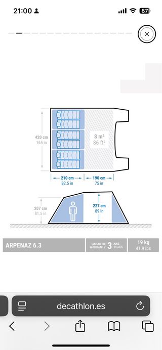 Tienda campaña 6 personas Arpenaz como nueva