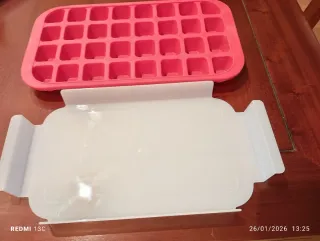 Molde Silicona Repostería Rosa y Blanco