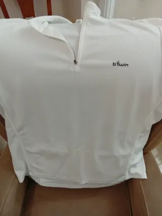 Maillot Ciclismo Btwin Hombre Blanco.XXL