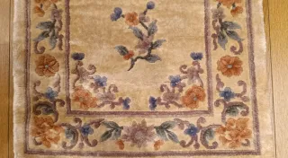 Alfombra China Lana Floral Beige Multicolor