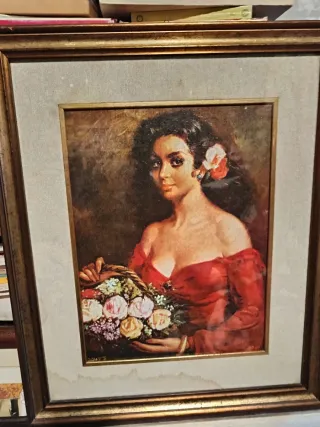 Dipinto donna con fiori