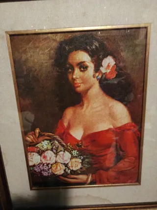 Dipinto donna con fiori