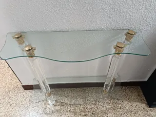 Cómoda pasillo cristal y dorado