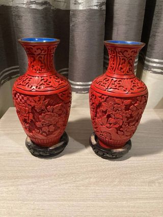 Coppia Vasi Cinesi Porcellana Decorati