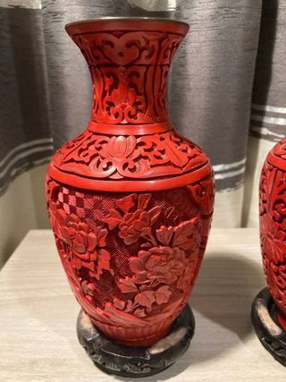 Coppia Vasi Cinesi Porcellana Decorati