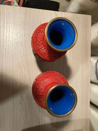 Coppia Vasi Cinesi Porcellana Decorati