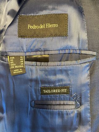 Traje Pedro del Hierro Azul Marino Talla 58