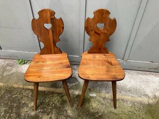 Coppia Sedie in Legno con Cuore